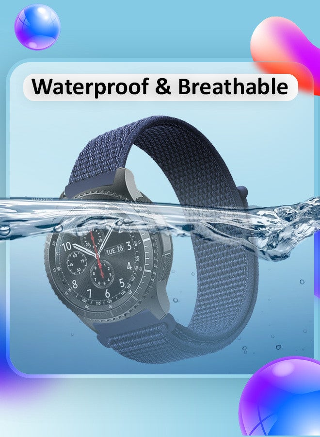 MARGOUN 22mm Nylon Strap,Compatible with Huawei GT/Huawei GT2 (46mm) /Huawei GT2 Pro/Samsung Galaxy Watch (46mm) and Galaxy Watch 3 (45mm) Sport Wristband Strap Dark Blue  - Image 2