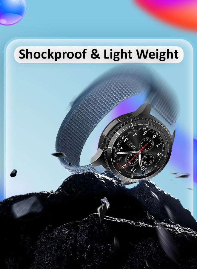 MARGOUN 22mm Nylon Strap,Compatible with Huawei GT/Huawei GT2 (46mm) /Huawei GT2 Pro/Samsung Galaxy Watch (46mm) and Galaxy Watch 3 (45mm) Sport Wristband Strap Blue - Image 3