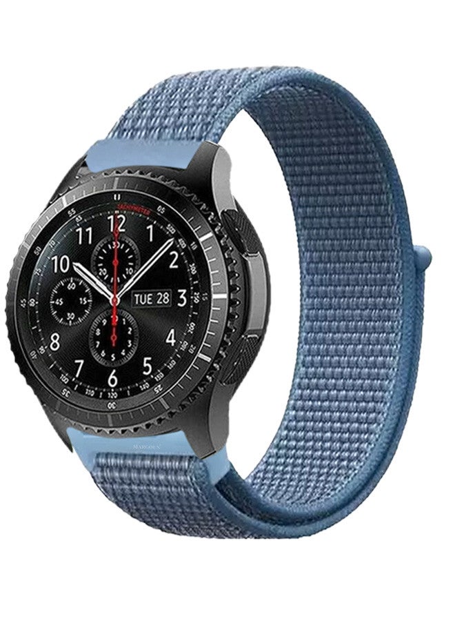 MARGOUN 22mm Nylon Strap,Compatible with Huawei GT/Huawei GT2 (46mm) /Huawei GT2 Pro/Samsung Galaxy Watch (46mm) and Galaxy Watch 3 (45mm) Sport Wristband Strap Blue - Image 1