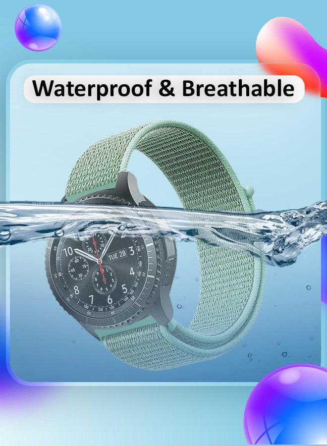 MARGOUN 22mm Nylon Strap,Compatible with Huawei GT/Huawei GT2 (46mm) /Huawei GT2 Pro/Samsung Galaxy Watch (46mm) and Galaxy Watch 3 (45mm) Sport Wristband Strap Aquamarine - Image 2