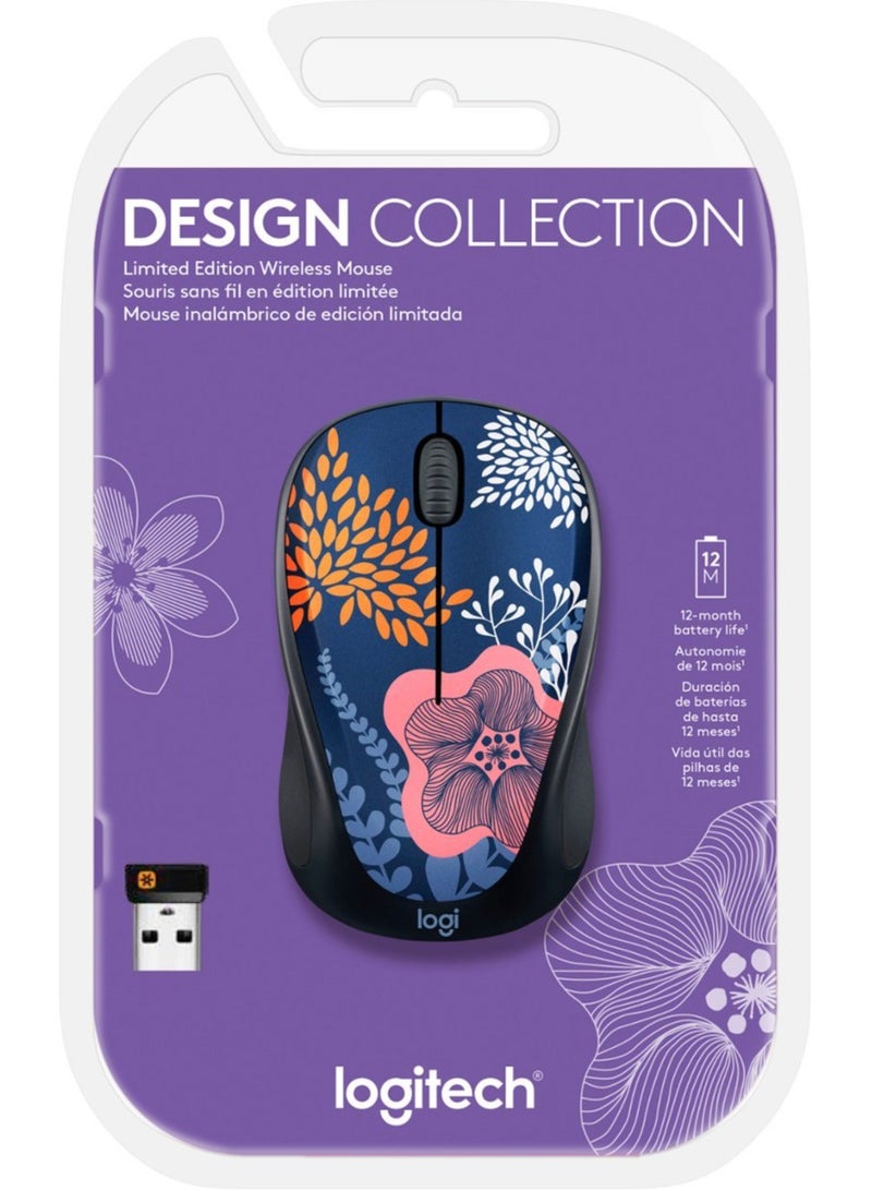 لوجيتيك - ماوس لاسلكي بثلاثة أزرار بإصدار محدود من مجموعة Design Collection بتصميمات ملونة - Forest Floral - Image 1