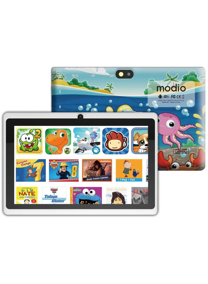 modio - M1 Android Tablet Pc 7-Inch Display Dual Camera 4GB RAM 64GB 5Ghz Wi-Fi - Color Printing Multicolor - Middle East Version - Image 1