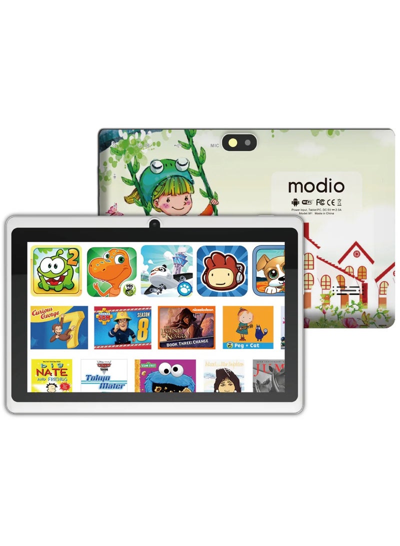 modio - M1 Android Tablet Pc 7-Inch Display Dual Camera 4GB RAM 64GB 5Ghz Wi-Fi - Color Printing Multicolor - Middle East Version - Image 1