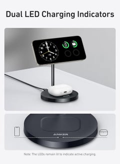 Anker Upgraded MagSafe Compatible Charger Stand, MagGo 2-in-1 Charging Station, Qi2 Certified 15W Wireless Charger Stand, for iPhone 16/15/14/13/12, AirPods Pro (No AC Adapter) Black Black  - Image 5