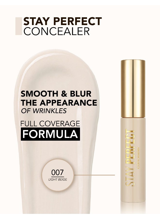 flormar Stay Perfect Concealer – 007 Light Beige – Buildable, Long-Wear, Matte Finish, High Pigment, Blendable Light Beige - Image 4
