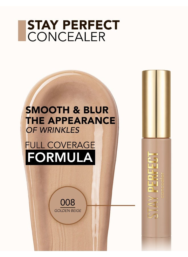 flormar Stay Perfect Concealer – 008 Golden Beige – Buildable, Long-Wear, Matte Finish, High Pigment, Blendable Golden Beige - Image 4