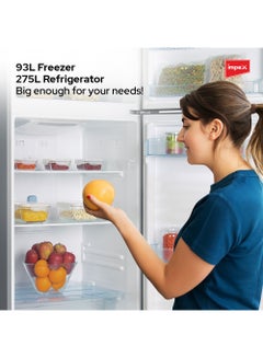 Impex Double Door No Frost Inverter Refrigerator 368 Liter, Fast Cooling Freezer Fridge, Energy Efficient And Silent Operation 150 W IRF 335 Inox/Stainless Steel  - Image 4