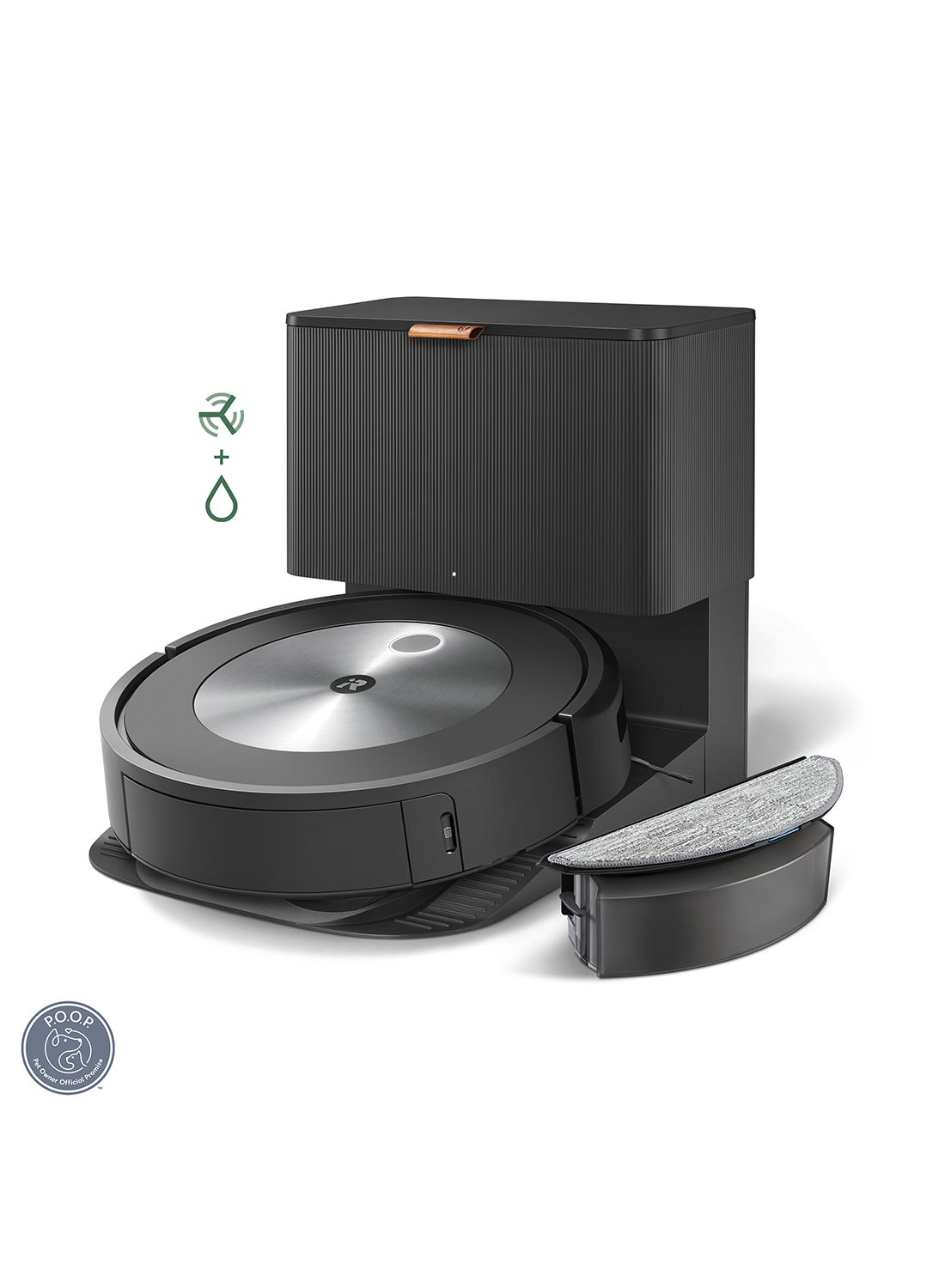 آي روبوت Roomba Combo j5+ Wifi Connected Robot Vacuum & Mop - Automatically Vacuums And Mops Without Needing To Avoid Carpets, Identifies & Avoids Obstacles, Smart Mapping, Alexa, Ideal For Pets 360 ml 700 W j557840 Black 