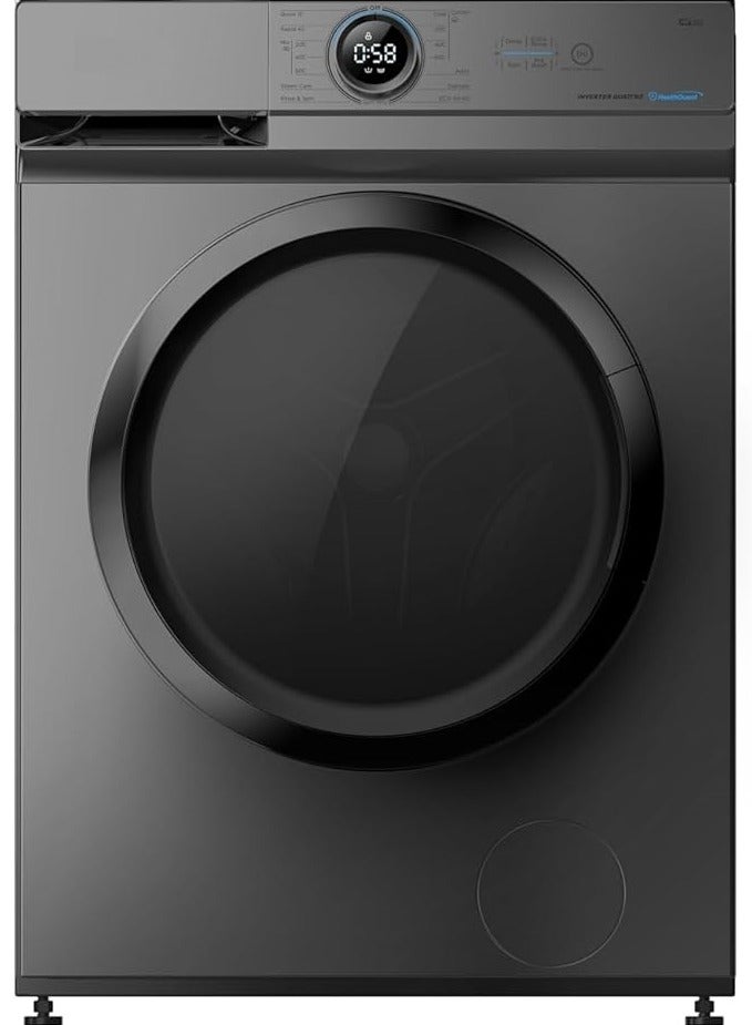 Midea - Automatic Washing Machine Front Load 8 KG 1400 RPM Inverter motor steam function 15 Washing programs MF100W80B/TT MF100W80B/TT Titanium Grey - Image 1