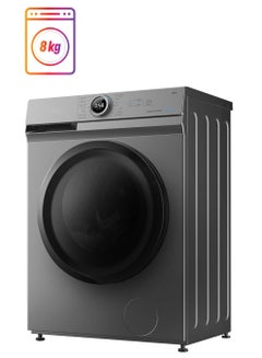 Midea Automatic Washing Machine Front Load 8 KG 1400 RPM Inverter motor steam function 15 Washing programs MF100W80B/TT MF100W80B/TT Titanium Grey  - Image 1