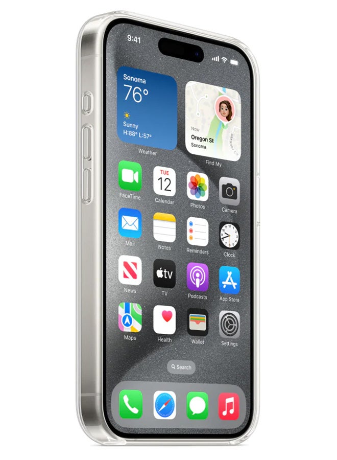 belkin - Magsafe Case for iPhone 15 Magsafe Clear Cover Magnetic Wireless Charging Support, Shockproof Protection, Scratch-Resistant Clear - Image 1