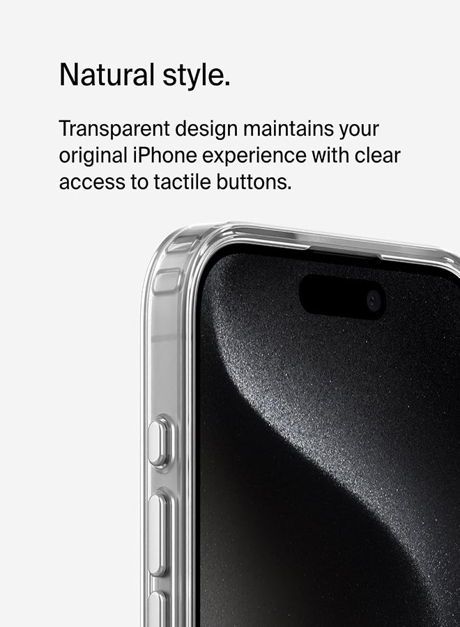 belkin - Magsafe Case for iPhone 15 Magsafe Clear Cover Magnetic Wireless Charging Support, Shockproof Protection, Scratch-Resistant Clear - Image 1