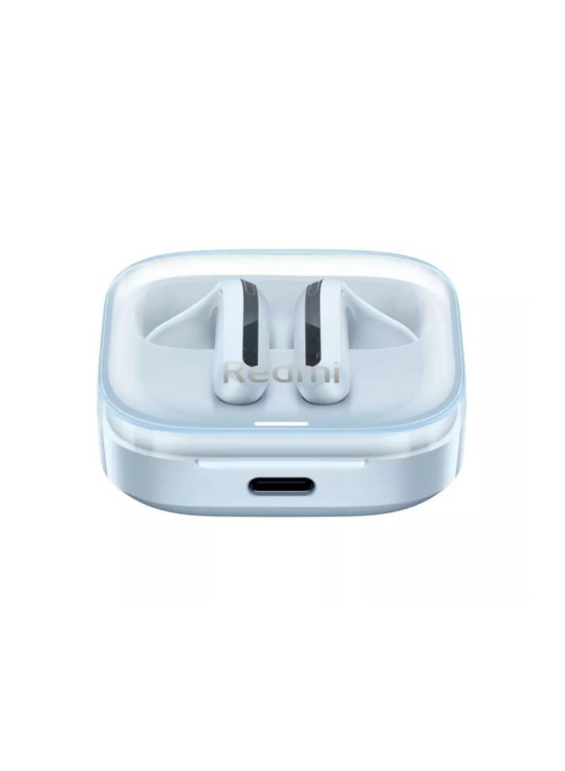 Xiaomi - Xiaomi Redmi Buds 6 Active AI Wireless Earphones, Noise-Canceling Calls, Bluetooth 5.4, Low Latency, Deep Bass, Google Fast Pair, Fast Charging, USB Type-C, Up to 30 hours Battery Life with Charging Case, Lightweight Blue - Image 1