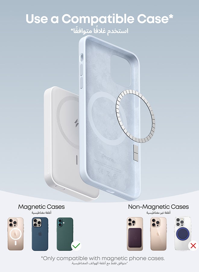 Anker 5000 mAh Power Bank, 622 Magnetic Battery (MagGo), Foldable Magnetic Wireless Portable Charger and USB-C for iPhone 16/16 Plus/16 Pro/16 Pro Max, iPhone 15/14/13 Series White  - Image 2
