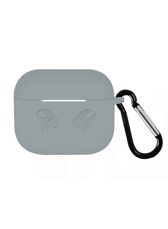 MARGOUN (for Airpods 3) Soft Silicone Skin Case Cover with Keychain for AirPods 3rd Generation Charging Case Cover,Ultrathin Thick Protective Case Grey  - Image 1