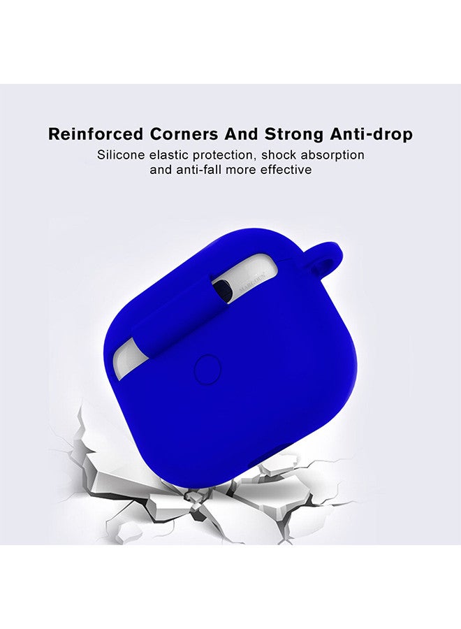 MARGOUN Soft Silicone Skin Case Cover with Keychain for AirPods 3rd Generation Charging Case Cover,Ultrathin Thick Protective Case Blue - Image 5