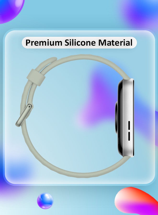 MARGOUN (for Watch Fit 3) Silicone Sport Band, Soft Adjustable Sport Breathable Replacement Watch Strap Loop Grey - Image 3