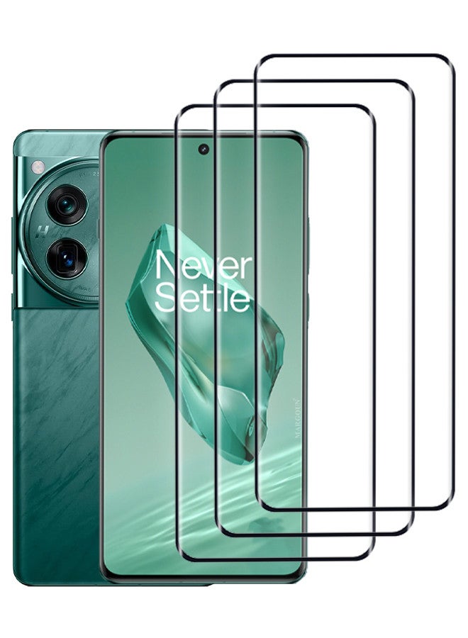 MARGOUN (for OnePlus 12) 3 Pack Screen Protector Tempered Glass Anti-Scratch 3D Screen Protector Case Friendly HD Clear Protective Film Clear - Image 1
