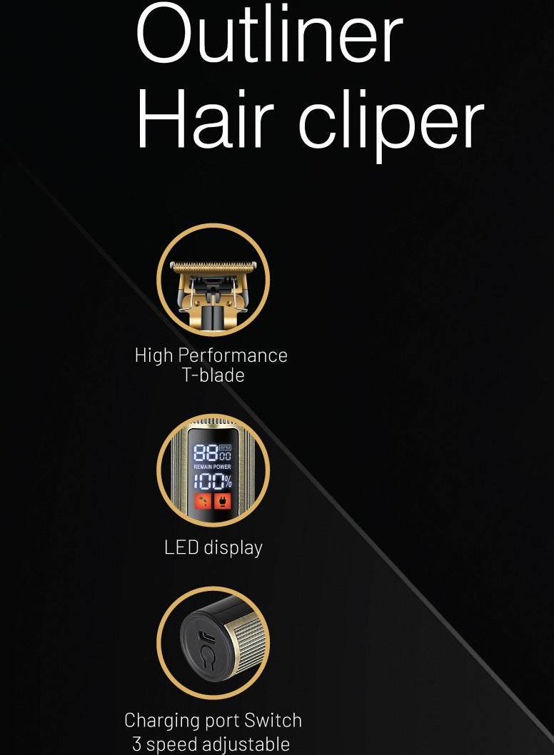 Olsenmark Outliner Hair Clipper- OMTR4110, Hair and Beard Clipper with High Capacity and Fast Charging, Powerful Performance, LED Display, Perfect for Home and Saloon Styling  - Image 4