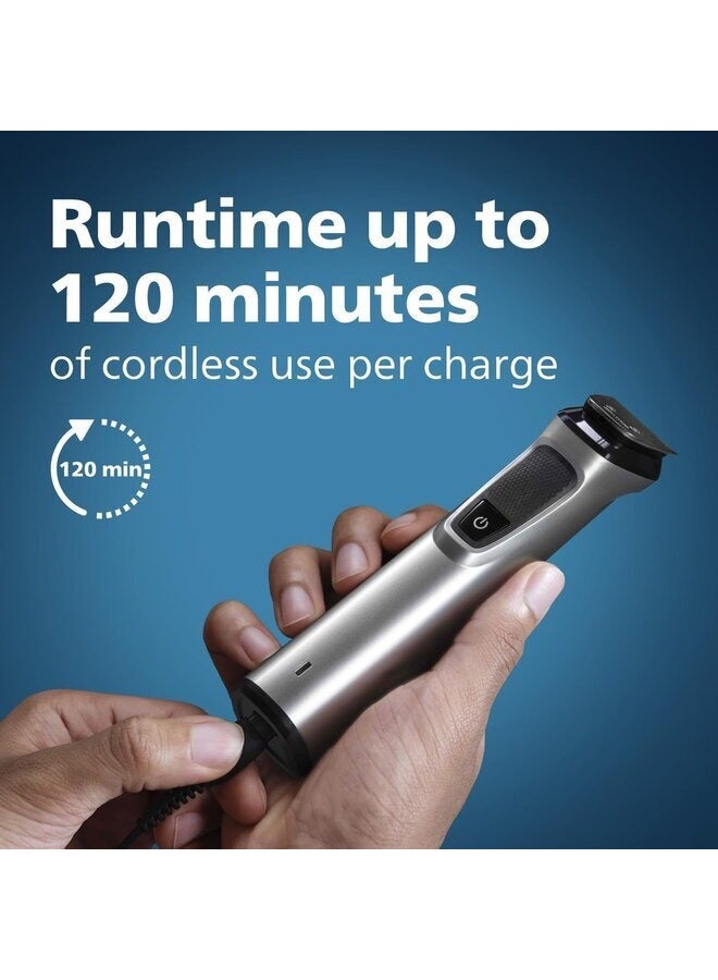 فيليبس سلسلة فيليبس 13 في 1 متعددة الغرف 7000 | ماكينة تشذيب مثالية للرجال | تقنية القطع المزدوج | ماكينة تشذيب اللحية الدقيقة | ماكينة تشذيب الشعر | ماكينة العناية بالجسم | ماكينة تشذيب شعر الأذن والأنف | شفرات معدنية ذاتية الشحذ | MG7715 - Image 3