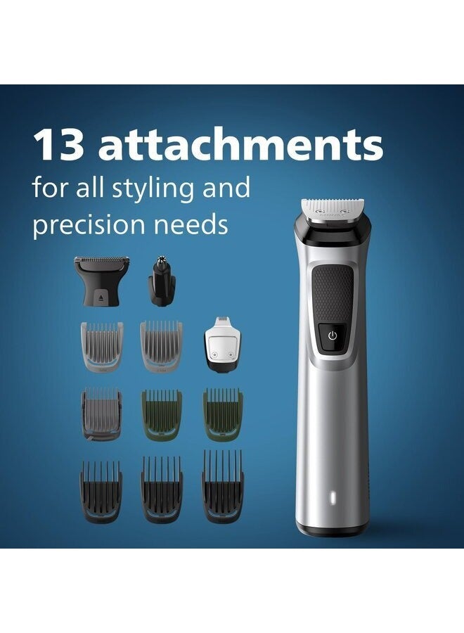 فيليبس سلسلة فيليبس 13 في 1 متعددة الغرف 7000 | ماكينة تشذيب مثالية للرجال | تقنية القطع المزدوج | ماكينة تشذيب اللحية الدقيقة | ماكينة تشذيب الشعر | ماكينة العناية بالجسم | ماكينة تشذيب شعر الأذن والأنف | شفرات معدنية ذاتية الشحذ | MG7715 - Image 4