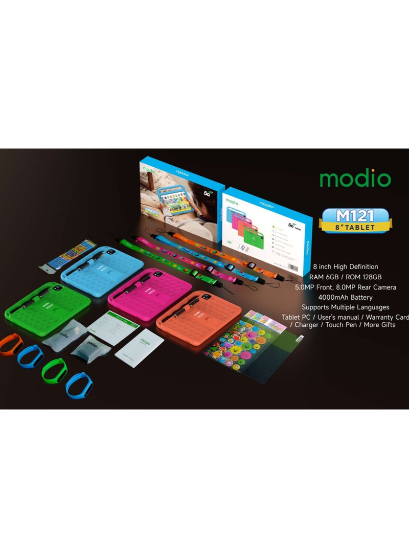 modio M121 Smart Kids Tablet 8 Inch 6GB RAM 128GB 5G - Red  - Image 5