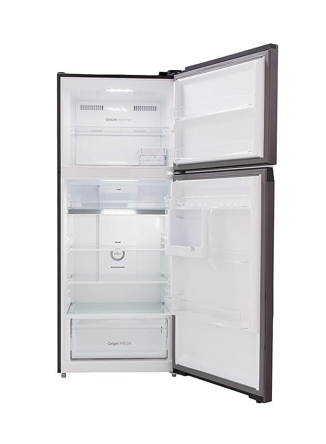 Toshiba - Refrigerator 338 liters 12 cubic feet 2 doors humidity control LED lighting electronic control GR-RT468WE-DMN(49) GR-RT468WE-DMN(49) ٍSilver grey - Image 1