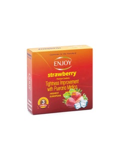 ENJOY Strawberry Premium Condoms 12 Pcs  - Image 3