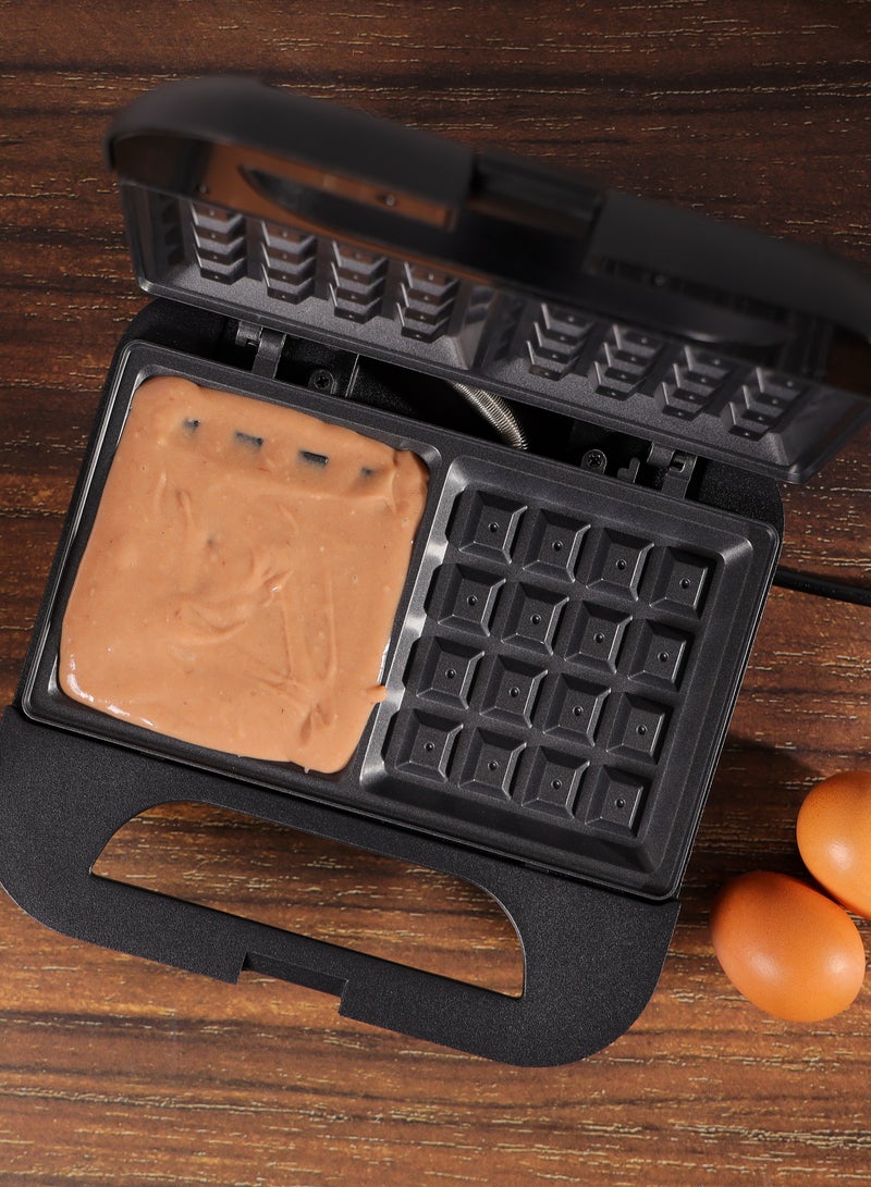 KRYPTON - Waffle Maker, Power & Ready Indication Lights, Non-Stick Coating, Overheat Protection, Cool Touch Handle, Skid-Resistant Feet 750 W KNWM6369 Black - Image 1