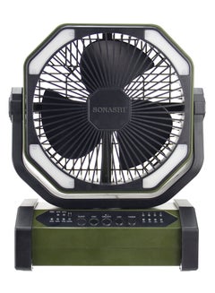 SONASHI 8 Inch Rechargeable Fan - 10,000mAh Li-ion Battery Operated Fan with Bright LED Light | Type-C Charging with Continuous Working for 30 Hours | Portable with Remote Control SRF-808 Green  - Image 2