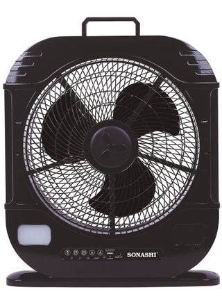 12Inch Rechargeable Fan - Remote Control | 3 Speed Control with Bright LED | Solar Charging Slot with Continuous 20 Hours Working | High Performing Motor for High Speed | Portable Fan SRF-512N Black - pnsku/N70099986V/45/_/1723451555/b0ca8d69-94ec-43b0-888f-a2f11c052784