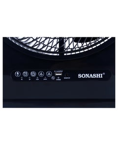 SONASHI 12Inch Rechargeable Fan - Remote Control | 3 Speed Control with Bright LED | Solar Charging Slot with Continuous 20 Hours Working | High Performing Motor for High Speed | Portable Fan SRF-512N Black  - Image 5