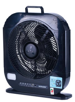 SONASHI 12Inch Rechargeable Fan - Remote Control | 3 Speed Control with Bright LED | Solar Charging Slot with Continuous 20 Hours Working | High Performing Motor for High Speed | Portable Fan SRF-512N Black  - Image 2