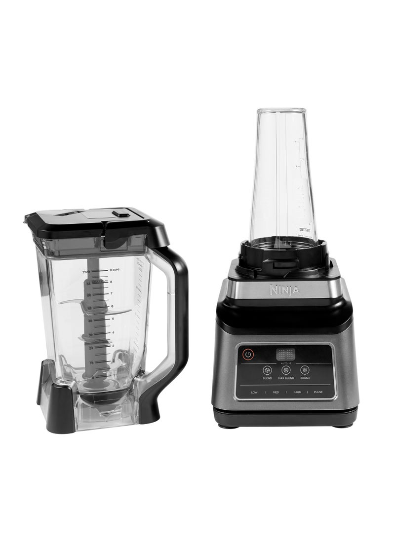 Ninja 2-in-1 Blender with Auto-iQ Technology, 3 Automatic Programs; Blend, Max Blend, Crush, and 4 Manual Settings | 2.1L Jug & 700ml Cup | Dishwasher Safe Parts 2.1 L 1200 W BN750EU Black - Image 1
