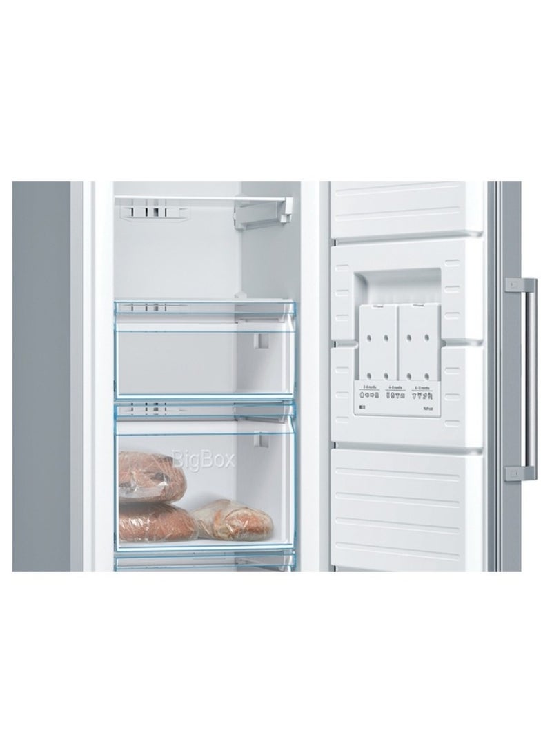 بوش السلسلة 4، فريزر قائم بذاته، 186 × 60 سم، بتصميم من الستانلس ستيل GSN36VL30U فضي - Image 3