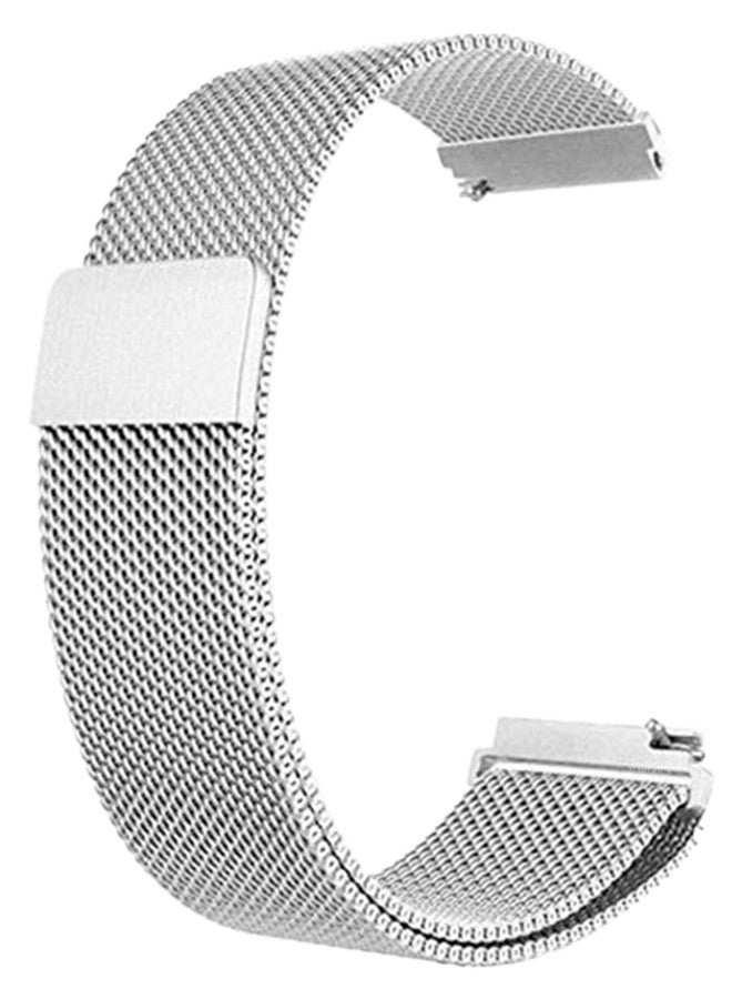 MARGOUN (for Huawei GT4 22mm) Milanese Strap, Adjustable Stainless Steel Band Men and Women Mesh Loop Magnetic Clasp Replacement Band Silver - Image 1