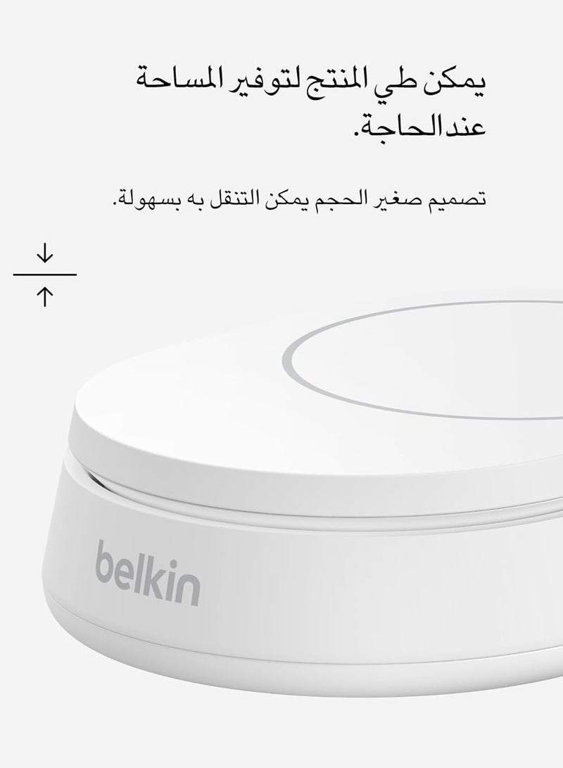 belkin Boostcharge Pro Convertible Magnetic Wireless Charging Stand With Qi2 15W - 20W Usb-C Power Supply Included White - Image 4