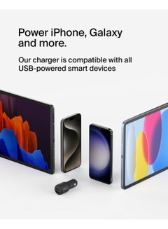 belkin BoostCharge Dual Car Charger 42W w/Fast Charge USB-C 30W PPS & 12W USB-A Ports for Apple iPhone 16/16 Pro/16 Plus/16 Pro Max, iPhone 15, 14, 13, 12 Series, Samsung Galaxy S24, & More - Black Black  - Image 3