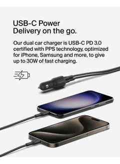 belkin BoostCharge Dual Car Charger 42W w/Fast Charge USB-C 30W PPS & 12W USB-A Ports for Apple iPhone 16/16 Pro/16 Plus/16 Pro Max, iPhone 15, 14, 13, 12 Series, Samsung Galaxy S24, & More - Black Black  - Image 5