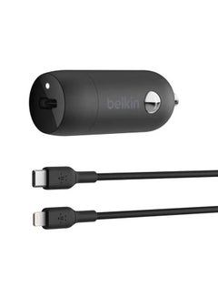 belkin Mfi Certified 30W Type-C Car Charger With Type-C To Lightning Cable Black  - Image 1