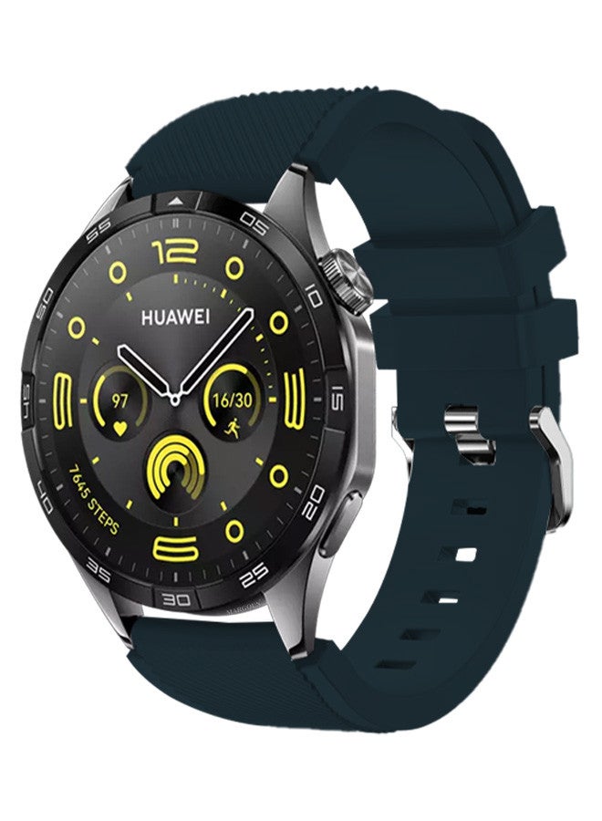 MARGOUN (for Huawei GT4 22mm) Silicone Strap,Sport Wristband Strap Adjustable Silicone Sport Band Dark Blue - Image 2