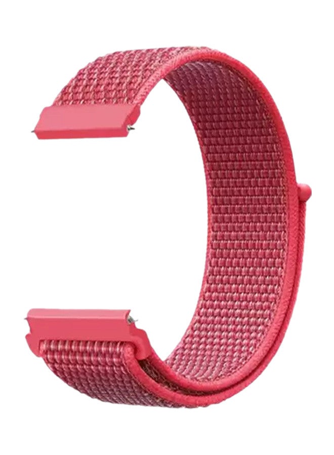 MARGOUN (for Huawei GT4 22mm) Nylon Strap,Sport Wristband Strap Adjustable Sport Stretchy Braided Solo Loop Band Red  - Image 1