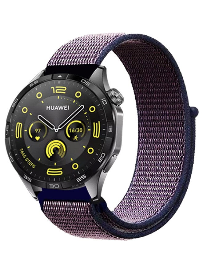 MARGOUN (for Huawei GT4 22mm) Nylon Strap,Sport Wristband Strap Adjustable Sport Stretchy Braided Solo Loop Band Dark Purple/Dark Blue - Image 2