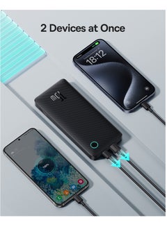بيسوس بنك طاقة محمول، شاحن محمول USB-C مع منفذ PD USB-C ومنافذ QC USB-A، حزمة بطارية لشحن يصل إلى 15 وات لسلسلة iPhone 15-12، Samsung Galaxy S24/S23، iPad/Pro  - Image 3