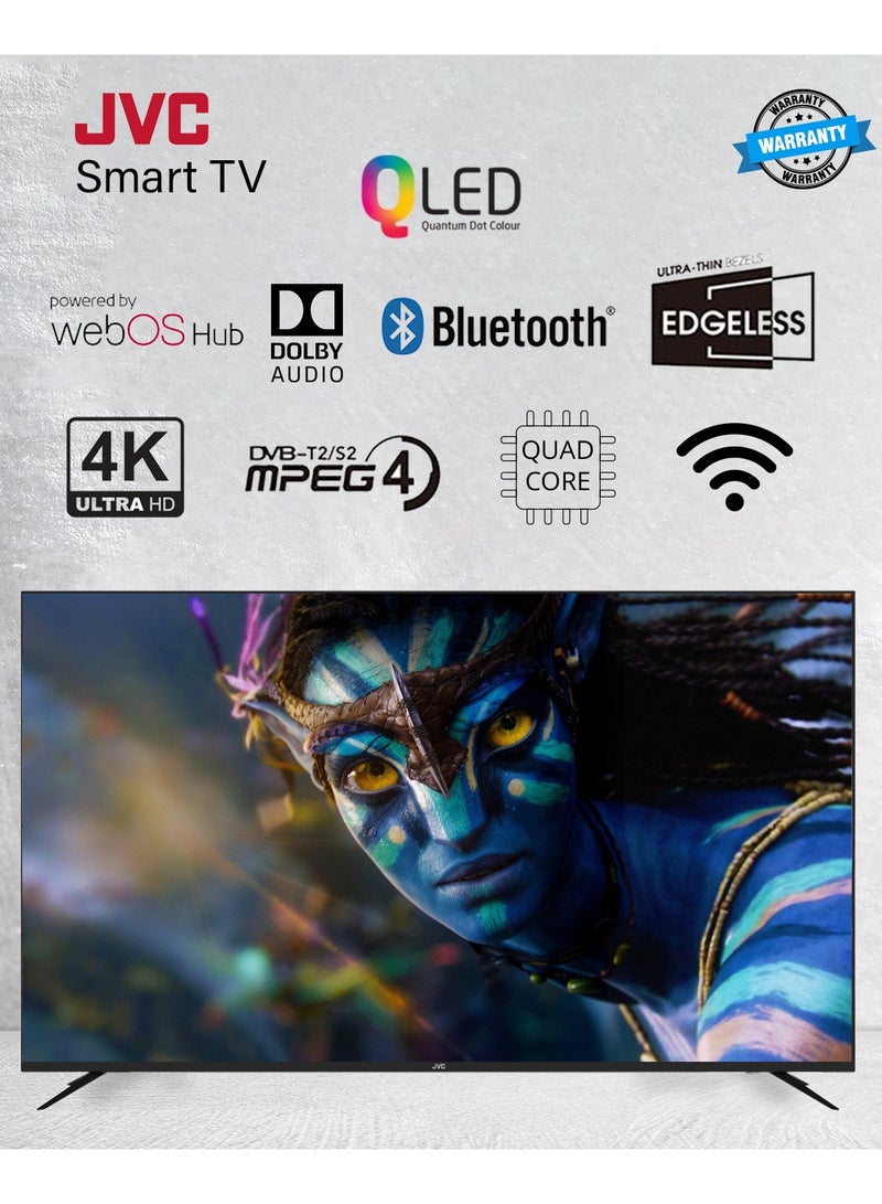 JVC 55 Inch Edgeless QLED Webos Smart TV + 2.1 Ch Soundbar With Subwoofer LT-55NQ7145+TH-BY370A Black - Image 2