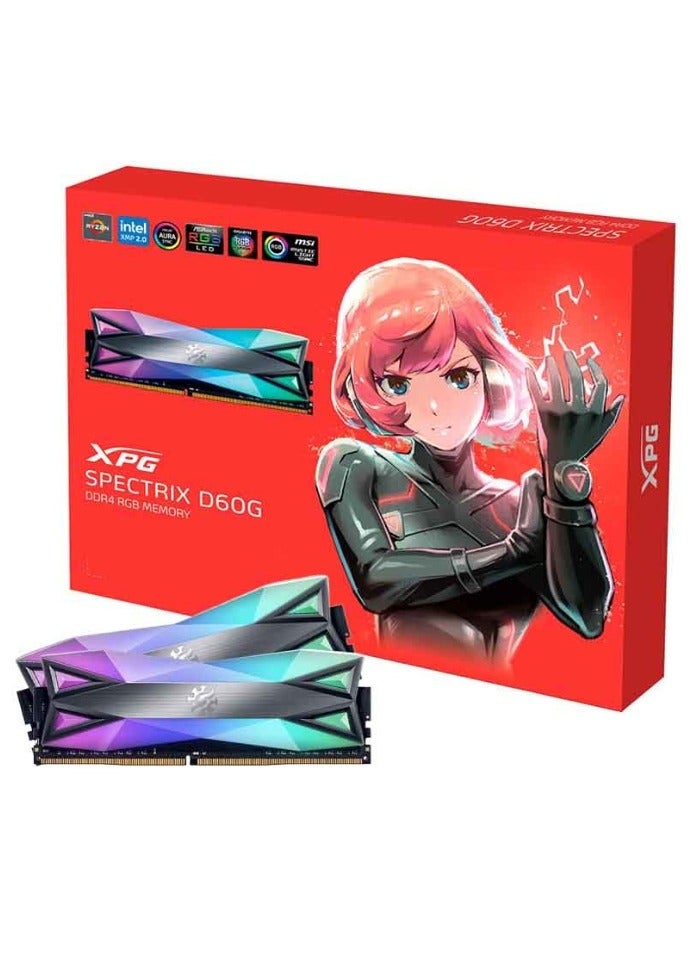 XPG - Spectrix D60G DDR4 RGB 32GB RAM (2x16GB) 3600MHz Gaming Desktop Memory 5inch grey - Image 1