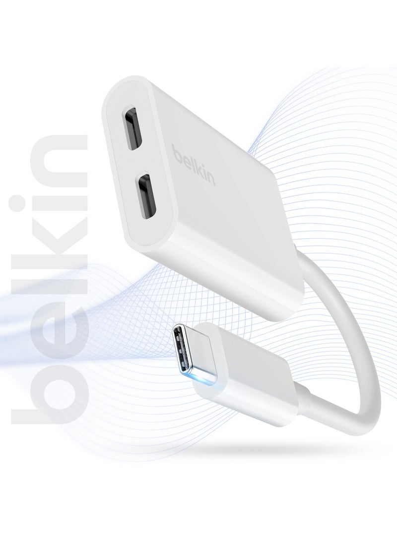 belkin 2-Port Type-C Cable - White  - Image 3