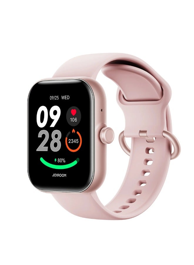 300 mAh JR-FT5 PLUS Smart Watch Can Make And Receive Calls 1.96" HD TFT Display Bluetooth Connection Fitness Monitoring Compatible With Apple And Android Bands Magnetic & Silicone Rose Gold 