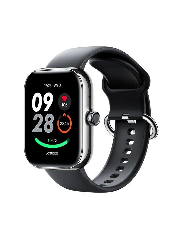 300 mAh JR-FT5 PLUS Smart Watch Can Make And Receive Calls 1.96" HD TFT Display Bluetooth Connection Fitness Monitoring Compatible With Apple And Android Bands Magnetic & Silicone Black 