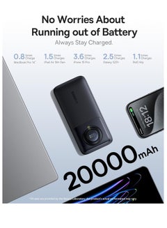 Baseus 20000 mAh 65W Power Bank, Laptop Portable Charger with Built-in Retractable USB-C Cable, Fast Charging Battery Pack for MacBook Pro/Air, iPad Pro/Air, iPhone 16 Pro Max, 15 Series, Samsung S24 Ultra, S23, S22, Steam Deck, AirPods, Tablets, High-Capacity Portable Charger for Laptops and Mobile Devices Black  - Image 3